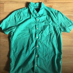 (Size S)Hexagon Pattern Button Down Shirt